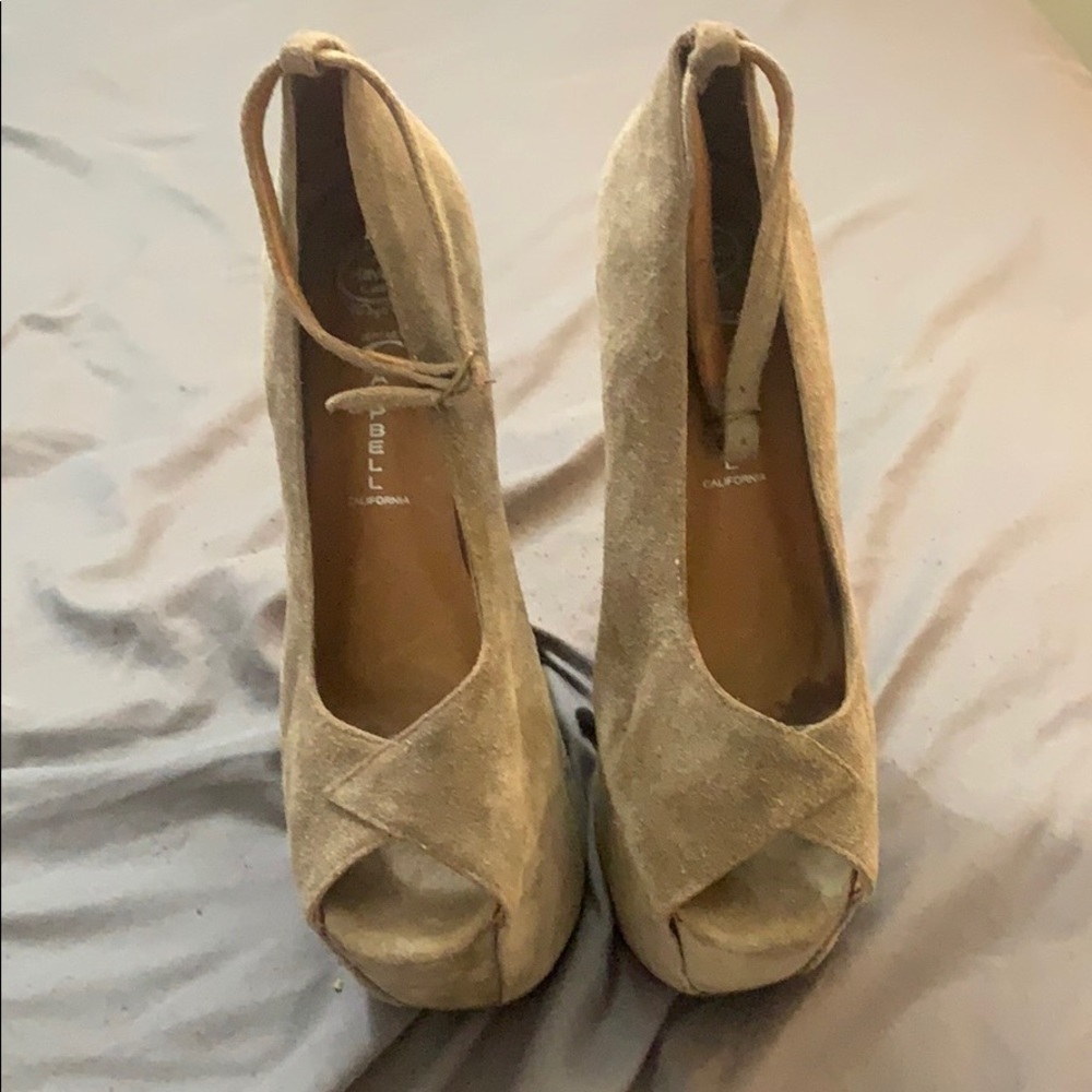 Jeffrey Campbell Foxy Nite Heel-Less Beige Suede